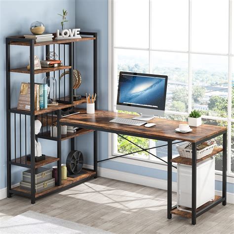 Buy Tribesigns 55 Computer Desk With Reversible Shelves67 Corner