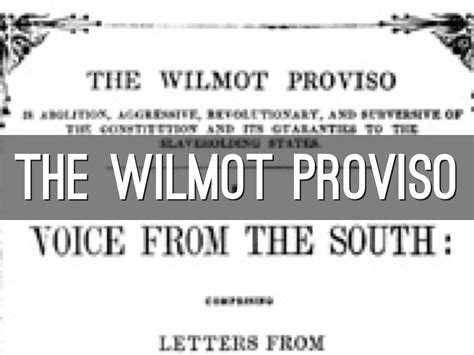 The Wilmot Proviso By Charlesia Tucker