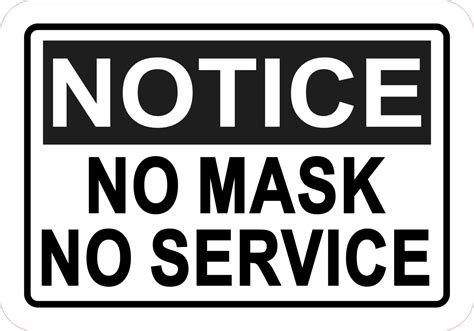 Stickertalk Notice No Mask No Service Vinyl Sticker 5 Inches X 35 Inches