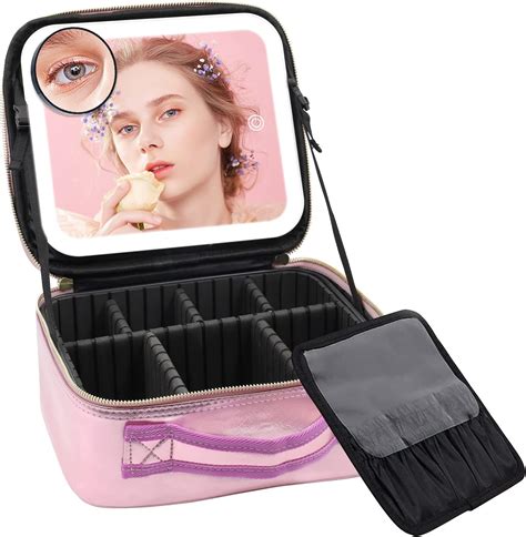 Buy Rrtide Travel Makeup Bag With Light Up Mirror Makeup Case With