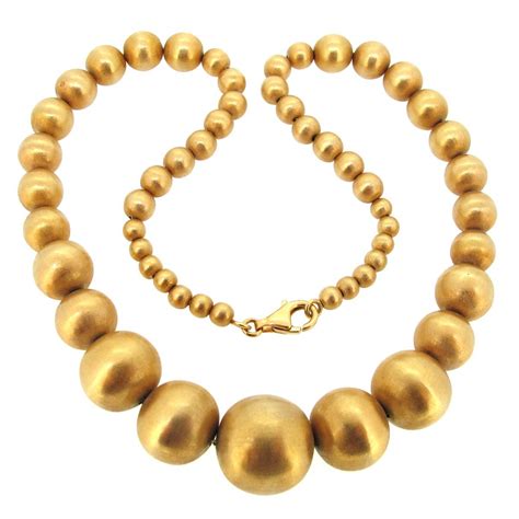 Gold Bead Necklace Beaded Necklace Gold Bead Necklace Necklace