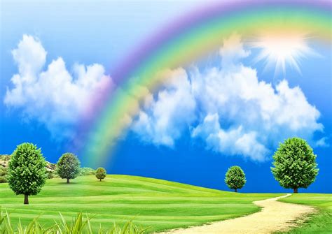 Beautiful Scenery With Rainbow 1600x1131 Wallpaper