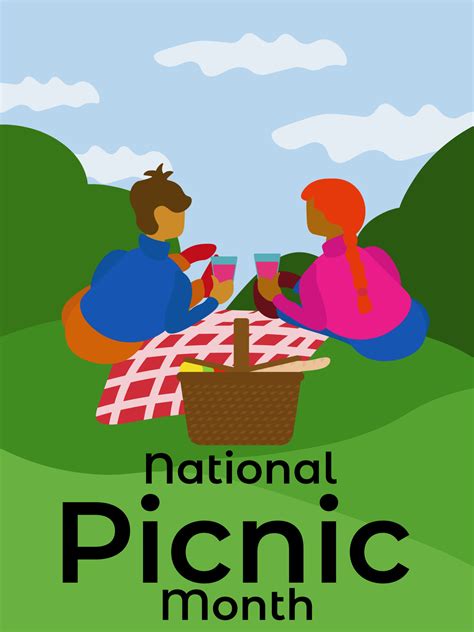 National Picnic Month Idea For A Poster Banner Flyer Or Postcard 13447229 Vector Art At Vecteezy