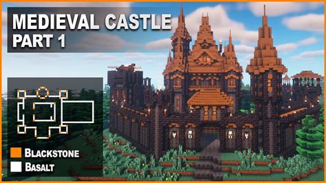 Minecraft How To Build A Blackstone Medieval Castle Tutorial Design Talk