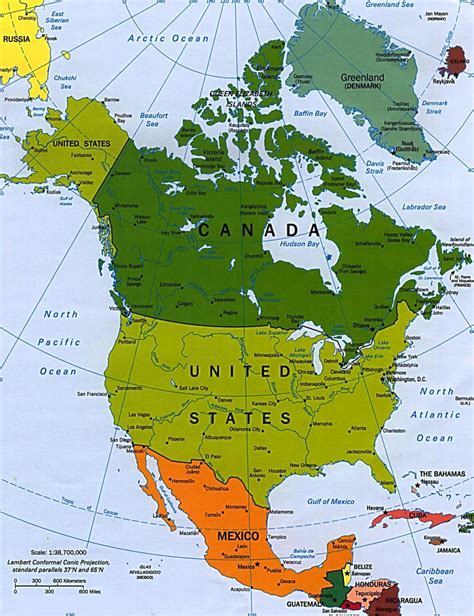 North America Cities Map