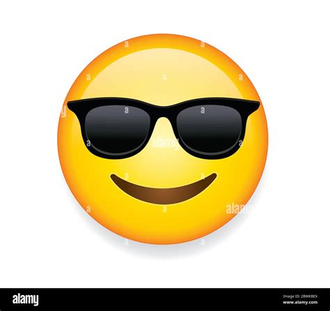 Hochwertiges Emoticon Mit Sonnenbrilleemoji Vektor Cool Lächelndes