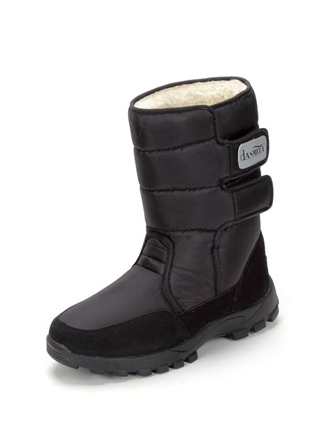 Captis Mens Waterproof Slip On Snow Boots Outdoor Winter Warm Hiking