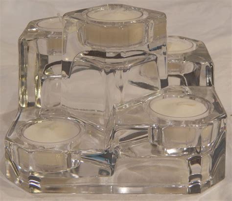 Partylite stained glass candle holders. Partylite Crystal Castle 5 Candle Holder Tea Light Clear ...
