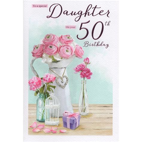 Daughter 50th Birthday Card 7707 Hugs And Kisses