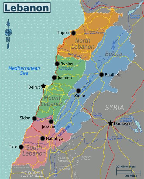 Lebanon on a world wall map: Map of Lebanon (Overview Map/Regions) : Worldofmaps.net ...