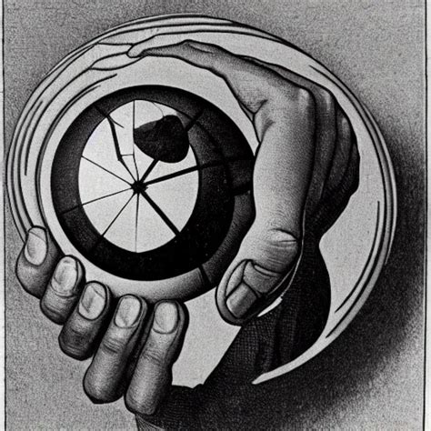 Hand With Reflecting Sphere Made By M C Escher Stable Diffusion