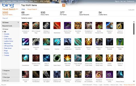 Bing World Of Warcraft Visual Search Gallery