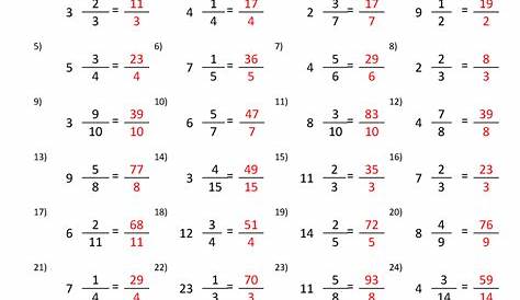 improper fractions worksheets