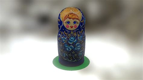 Blue Matryoshka Doll Download Free 3d Model By Ubi3d 72bfe14