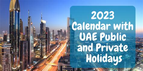 2023 Calendar With Uae Public Holidays And Observation The Wealth Land