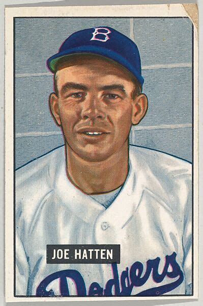 Issued By Bowman Gum Company Joe Hatten Pitcher Brooklyn Dodgers