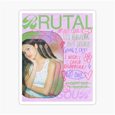 Olivia Rodrigo Brutal Sticker By Siuns Shop Redbubble