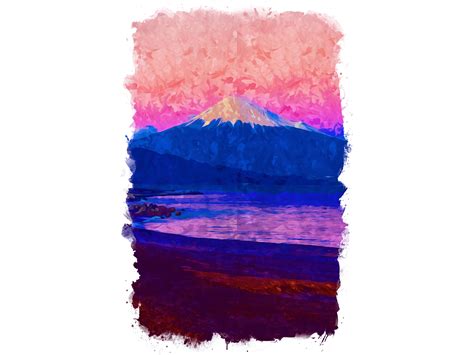 Mount Fuji Watercolor View Graphic By Poster Boutique · Creative Fabrica
