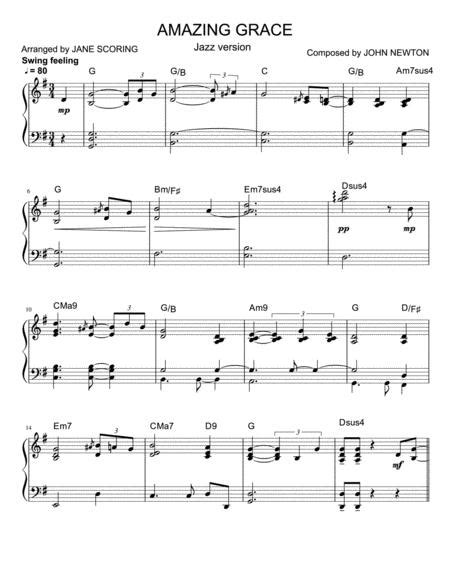 Traditional American Melody Amazing Grace Sheet Music Notes Chords