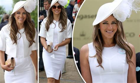 Elizabeth Hurley Flaunts Sexy Curves In Skintight Dress At Royal Ascot