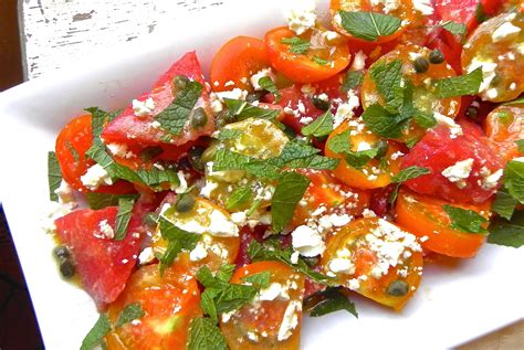 Tomato Watermelon Salad With Feta And Mint The Good Eats Company