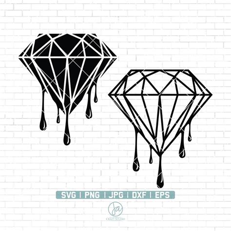 Dripping Diamond Svg Crystal Svg Gemstone Clipart Etsy Uk The Best Porn Website