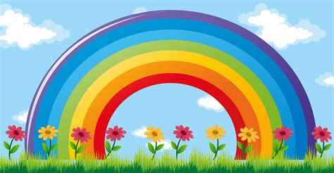 colorful rainbow  garden   vectors