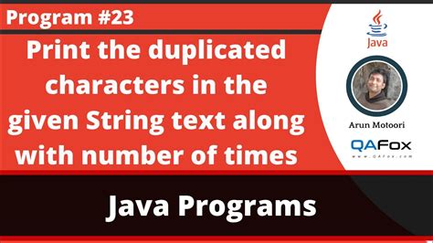 Java Program Which Intakes String And Prints The Duplicate Characters Along With Number Of Times
