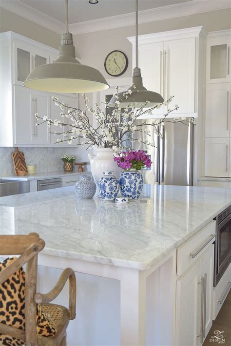White kitchen islands are usually related to country style. The Pros & Cons Of Marble Countertops + What I use to ...