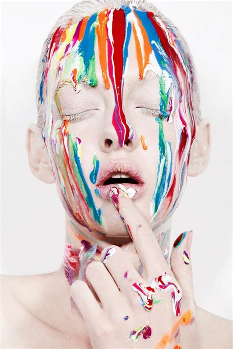 Graphic Makeup Beauty Images Paint Dripping Dani Lundquist Model