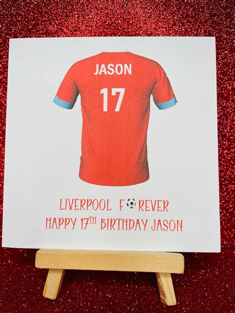 Liverpool Personalised Football Birthday Cardliverpool Etsy