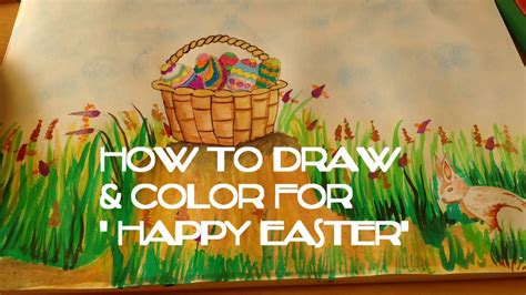 How To Paint Simple Easter Drawing Easter Wishes Happy Easter Youtube