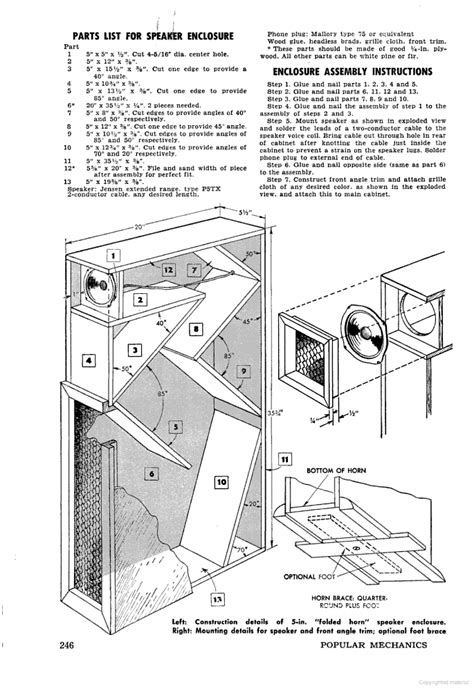 Designs of innovative speakers and general articles on upgrades for commercial loudspeakers. Sweet old school folded horn plan | Speaker Plans ...