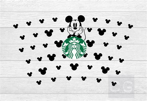 Mickey Mouse Starbucks Cup Svg Disney Starbucks Full Wrap Etsy