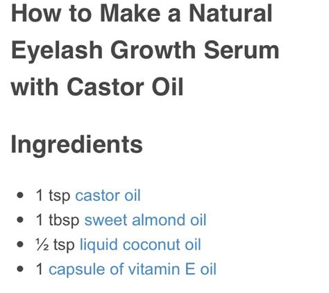 Diy Natural Eyelash Growth Serum Made W Castor Coconut Sweet