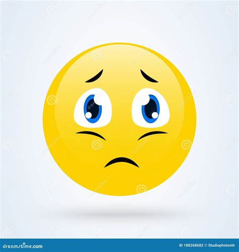 Depressed And Sad Emoticon Emoji Vector Illustration Sad Smiley