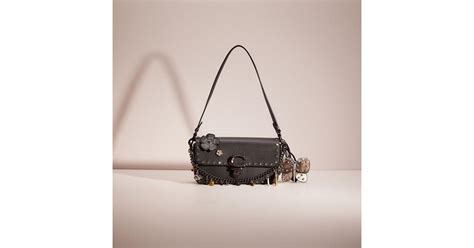 Coach Upcrafted Studio Baguette Bag With Crystal Rivets In Pink Lyst