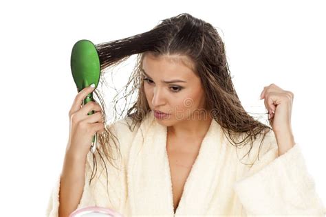 wet hair combing stock image image of strait body healthcare 63001115