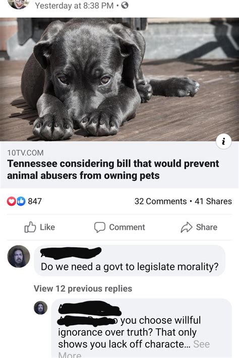 Generally in these days people highly not interested in treating animals with respect and it leads to animal abuses. Brave libertarian debating with facts and logic on a post ...