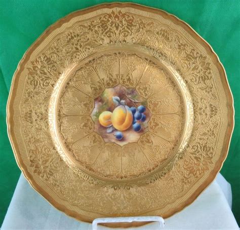 Gold Rimmed Royal Worcester Plate Fruit Subject Oct 15 2015