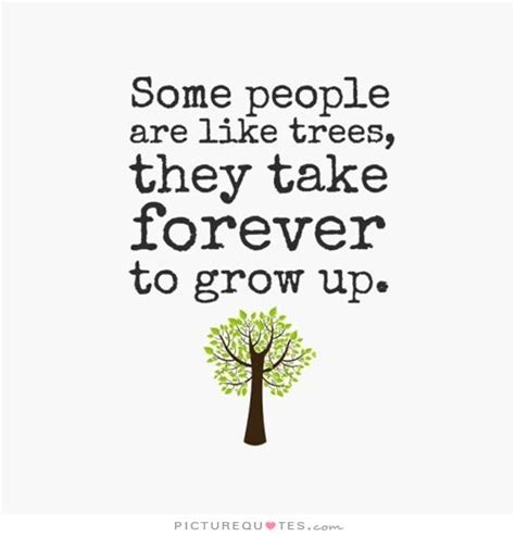 Some People Are Like Trees They Take Forever To Grow Up Quote 1 A