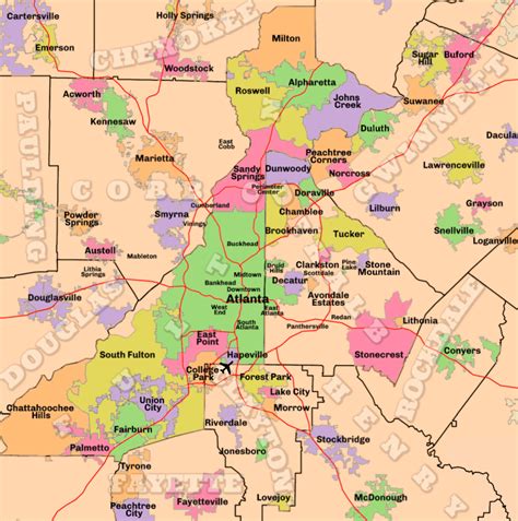 Zip Code Map Metro Atlanta Map