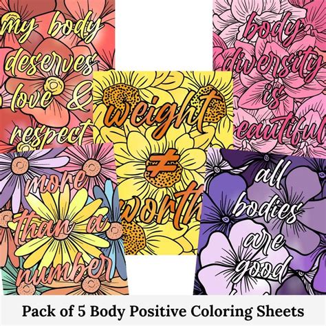 Body Positive Coloring Pages Instant Digital Download Etsy