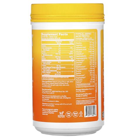 Vital Proteins Morning Get Up And Glow Orange 93 Oz 265 G