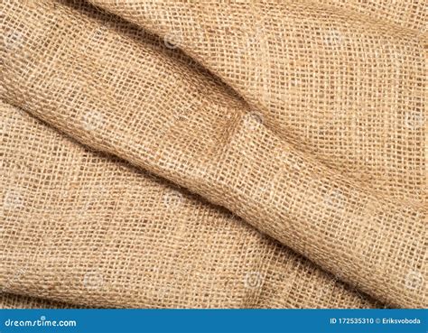 Close Up View On Brown Burlap Textile Texture Of Brown Baline Stock