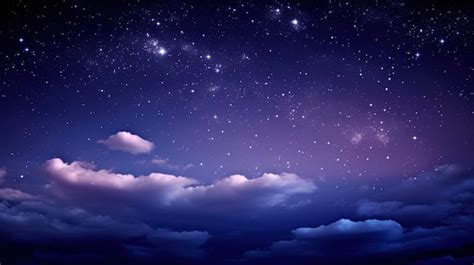 Premium Ai Image Beautiful Night Cloudscape With Starry Sky