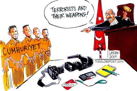Any vaccine is tested in two phases: Turkish Journalists On Trial. Again. -- Cartoon/Latuff