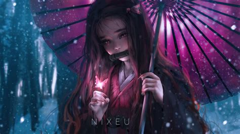 Download 1920x1080 Wallpaper Anime Girl Beautiful Nezuko