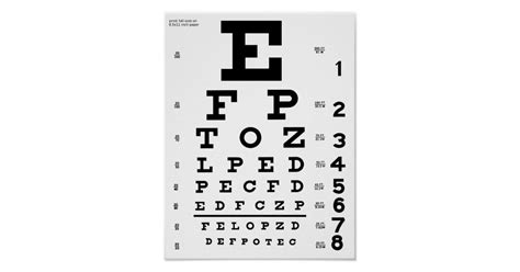 Eye Chart Print Zazzle