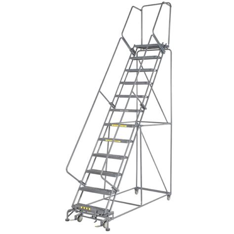 Ballymore 123214 M 2000 Series 12 Step Gray Steel Rolling Safety Ladder